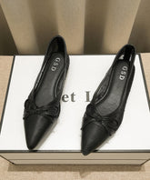 Bequeme Spleiß-Flats Apricot Atmungsaktives Mesh Spitzschuh